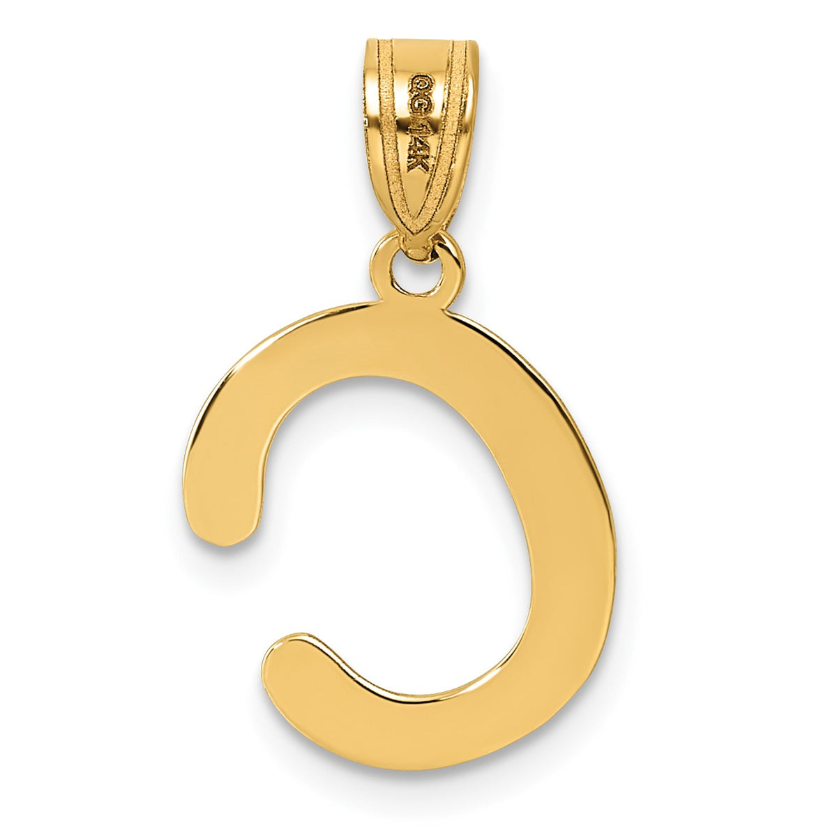 14k Polished Bubble Letter C Initial Pendant