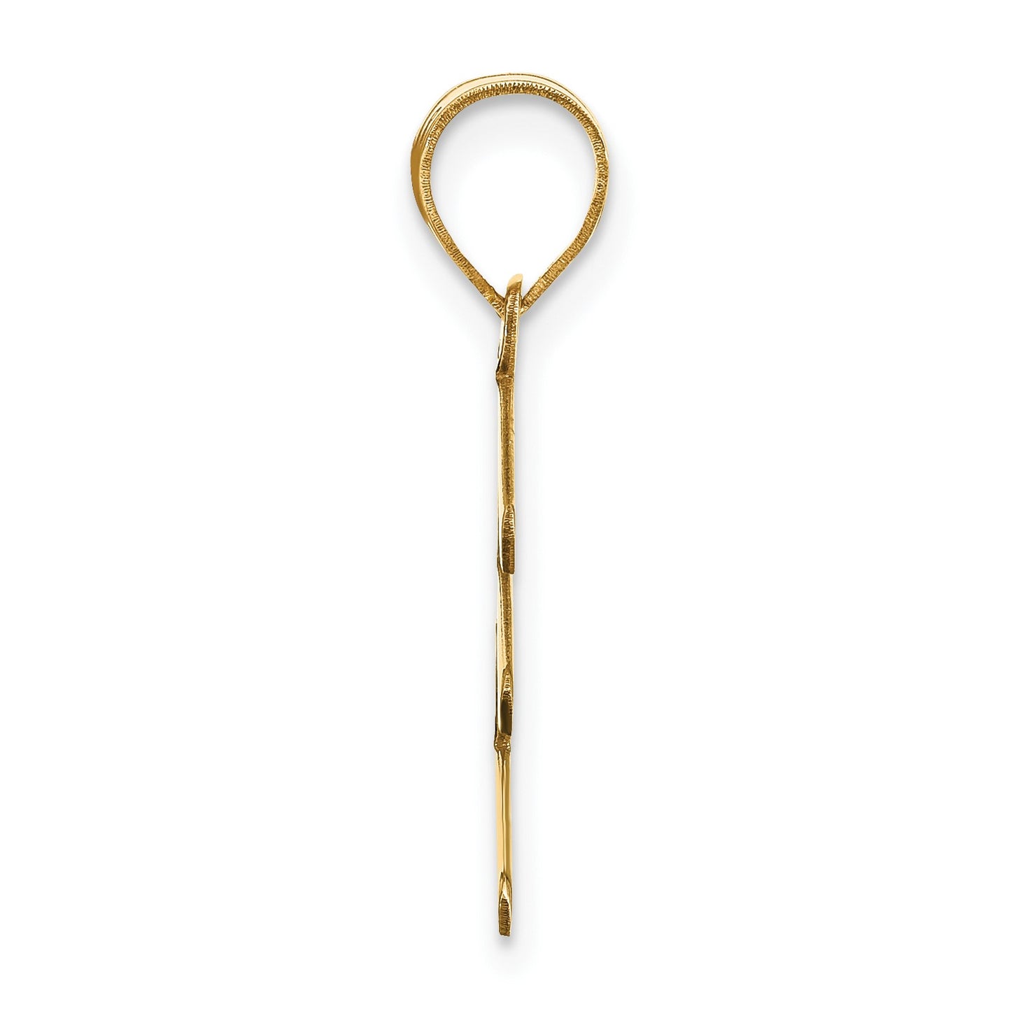 14k Polished Bubble Letter E Initial Pendant