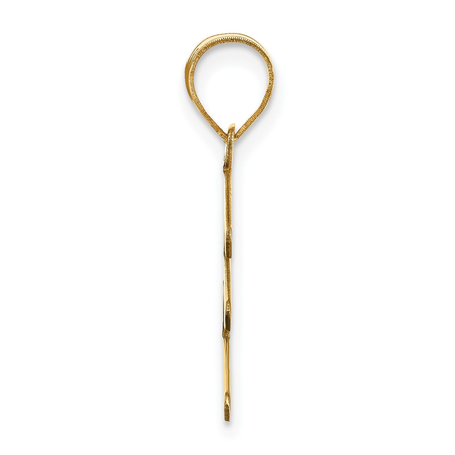 14k Polished Bubble Letter E Initial Pendant