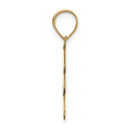 14k Polished Bubble Letter E Initial Pendant
