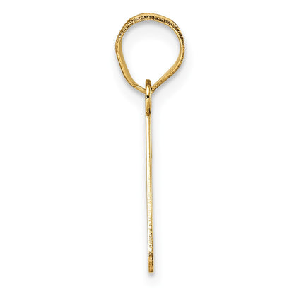 14k Polished Bubble Letter F Initial Pendant