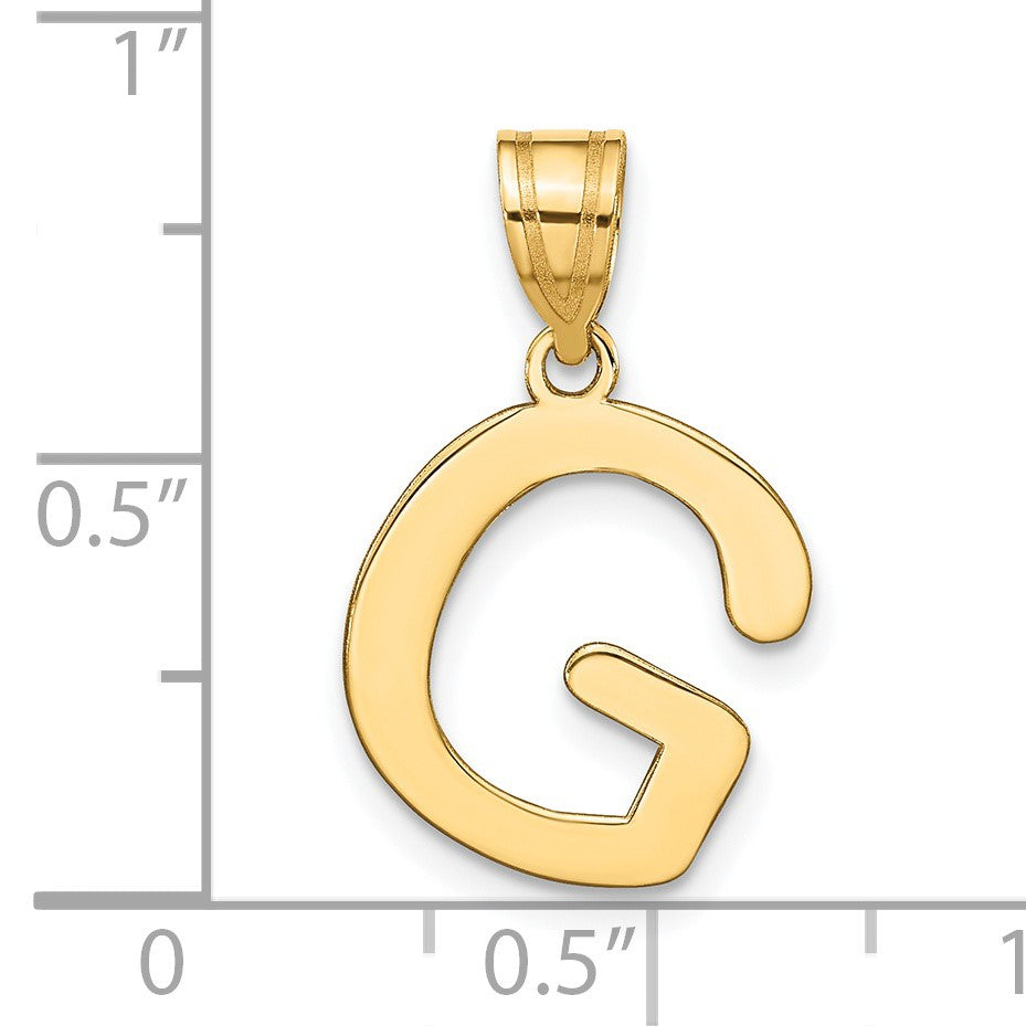 14k Polished Bubble Letter G Initial Pendant