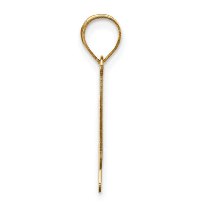 14k Polished Bubble Letter H Initial Pendant