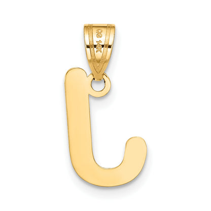 14k Polished Bubble Letter J Initial Pendant