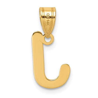 14k Polished Bubble Letter J Initial Pendant