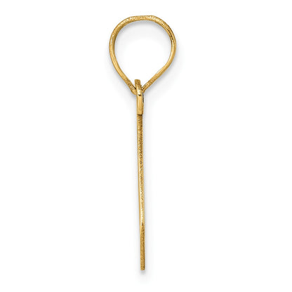 14k Polished Bubble Letter L Initial Pendant