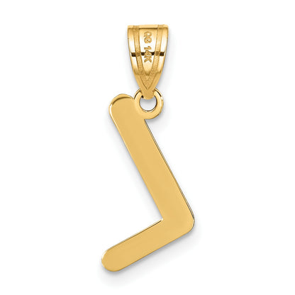 14k Polished Bubble Letter L Initial Pendant