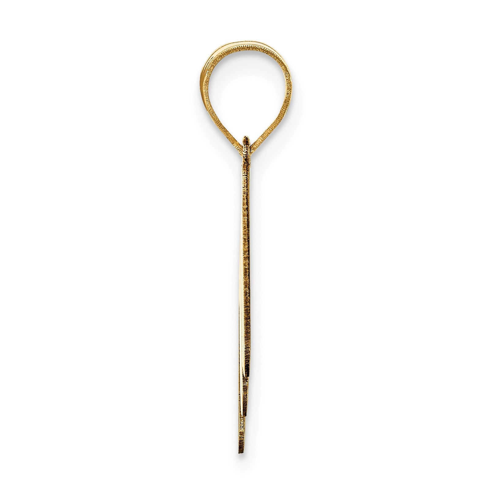 14k Polished Bubble Letter M Initial Pendant