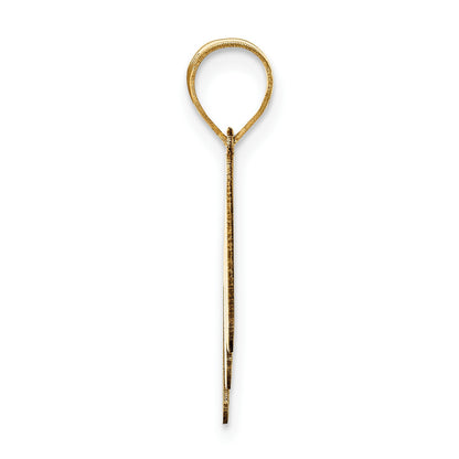 14k Polished Bubble Letter M Initial Pendant