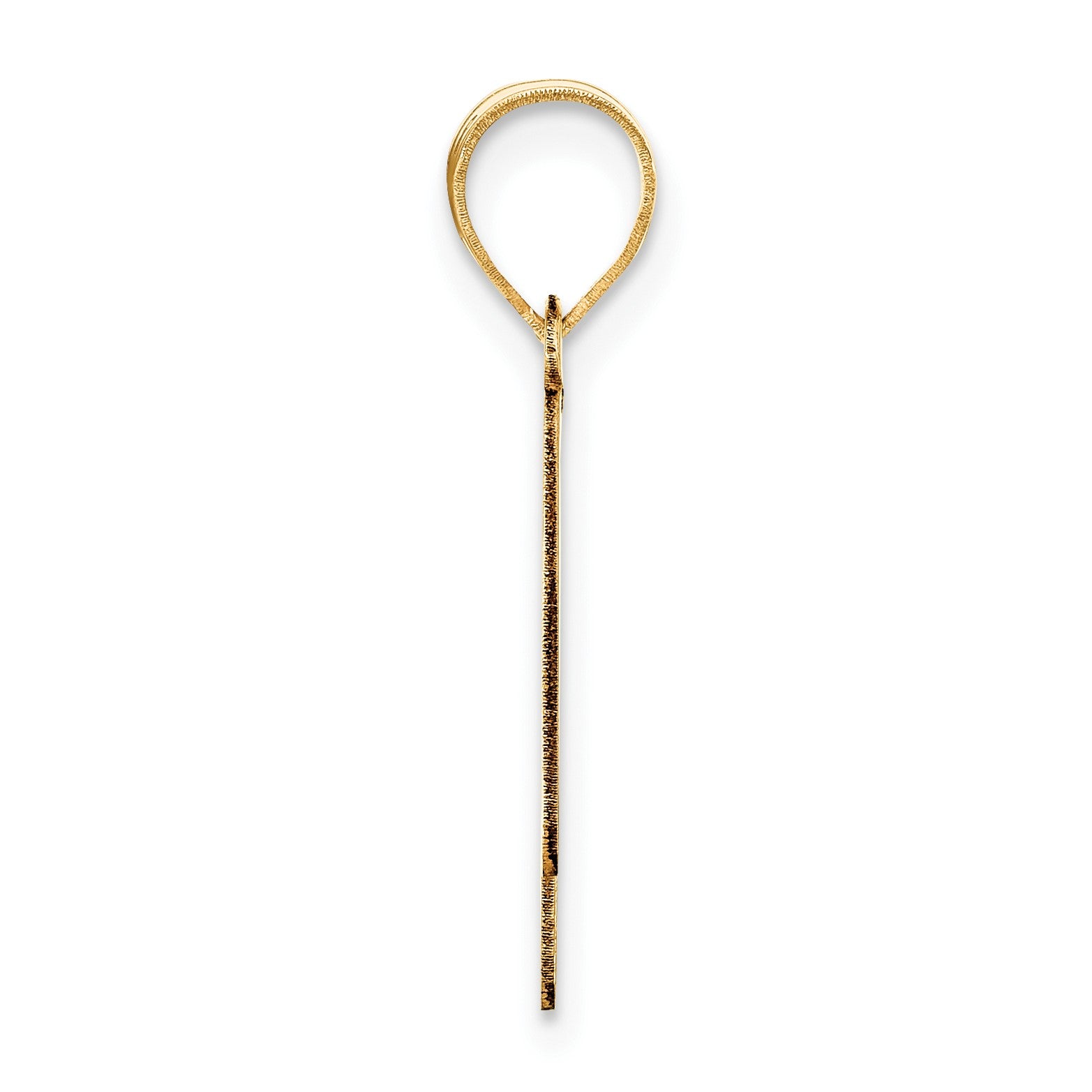 14k Polished Bubble Letter N Initial Pendant
