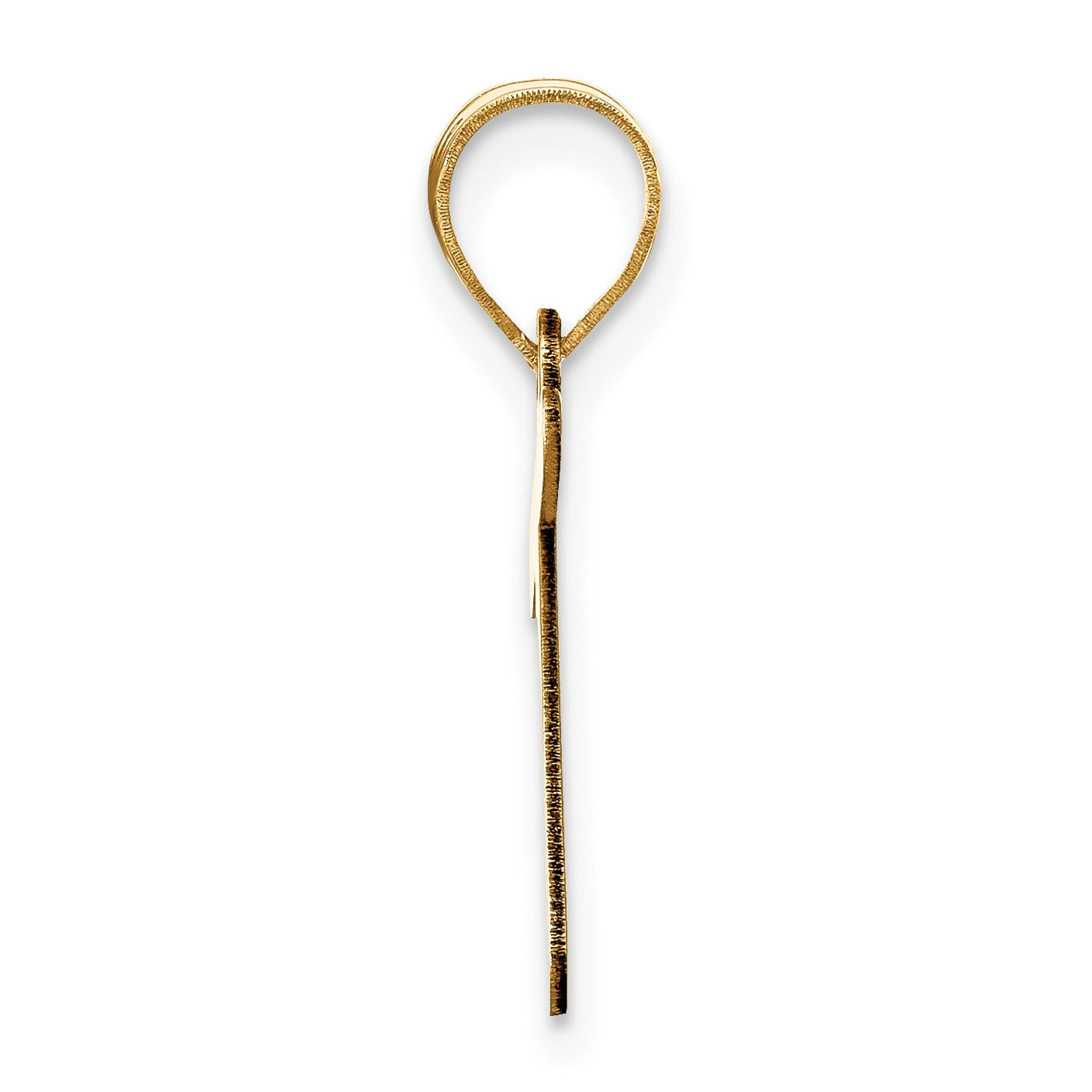 14k Polished Bubble Letter T Initial Pendant