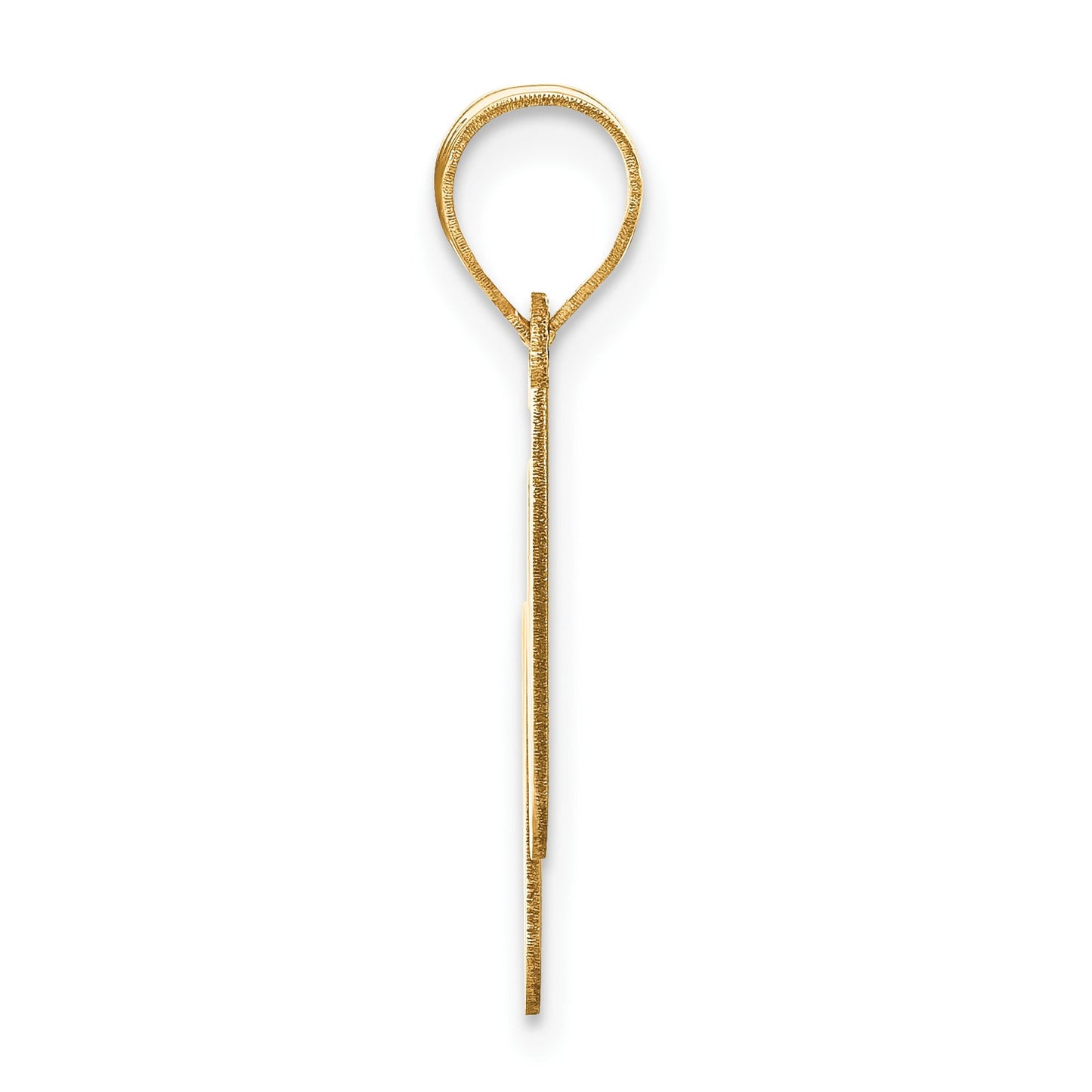14k Polished Bubble Letter W Initial Pendant