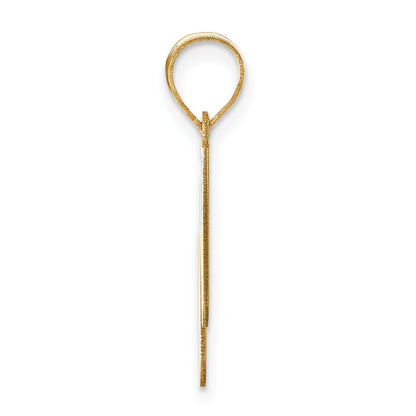 14k Polished Bubble Letter W Initial Pendant