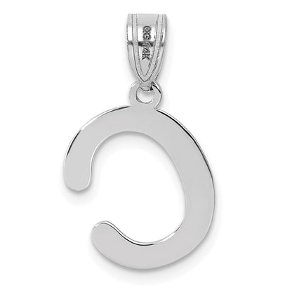 14kw Polished Bubble Letter C Initial Pendant