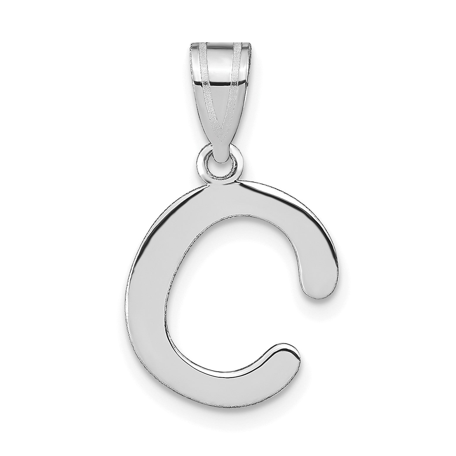 14kw Polished Bubble Letter C Initial Pendant