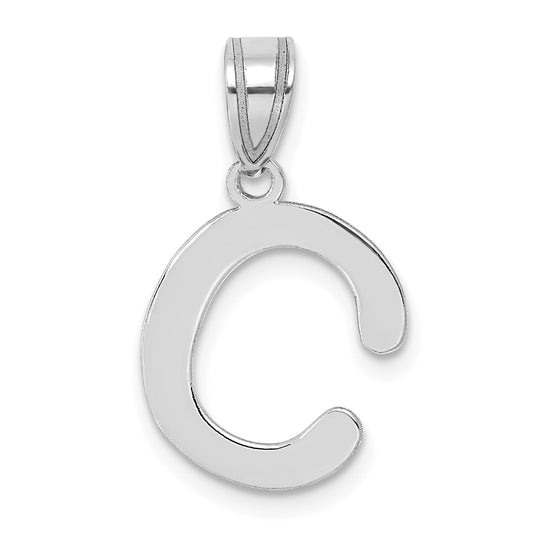 14kw Polished Bubble Letter C Initial Pendant