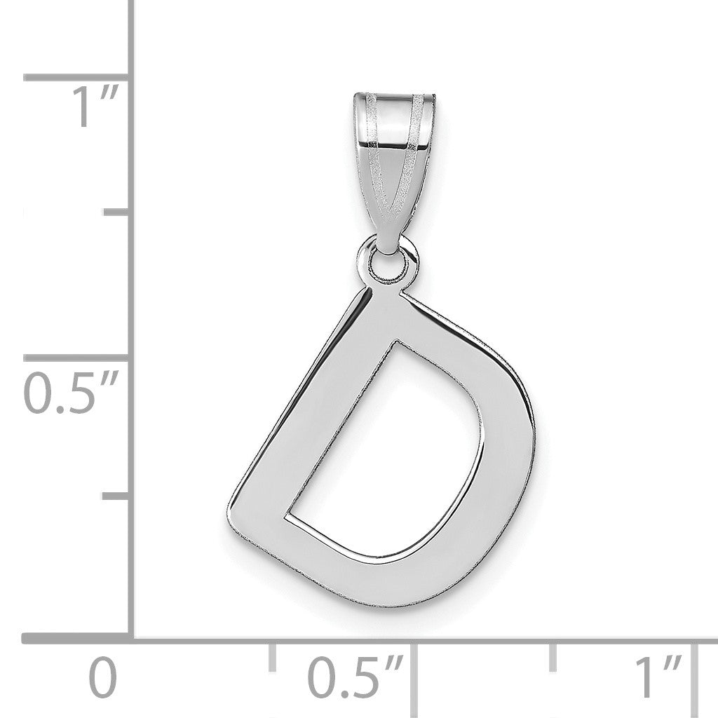 14kw Polished Bubble Letter D Initial Pendant