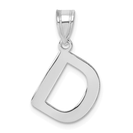 14kw Polished Bubble Letter D Initial Pendant