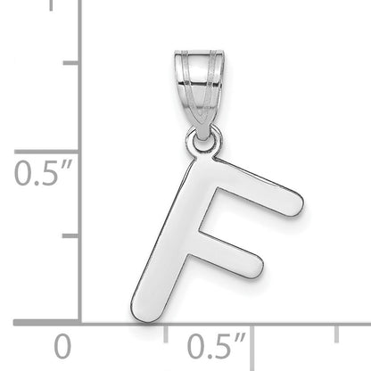 14kw Polished Bubble Letter F Initial Pendant