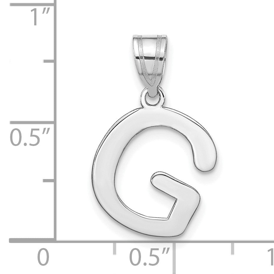 14kw Polished Bubble Letter G Initial Pendant