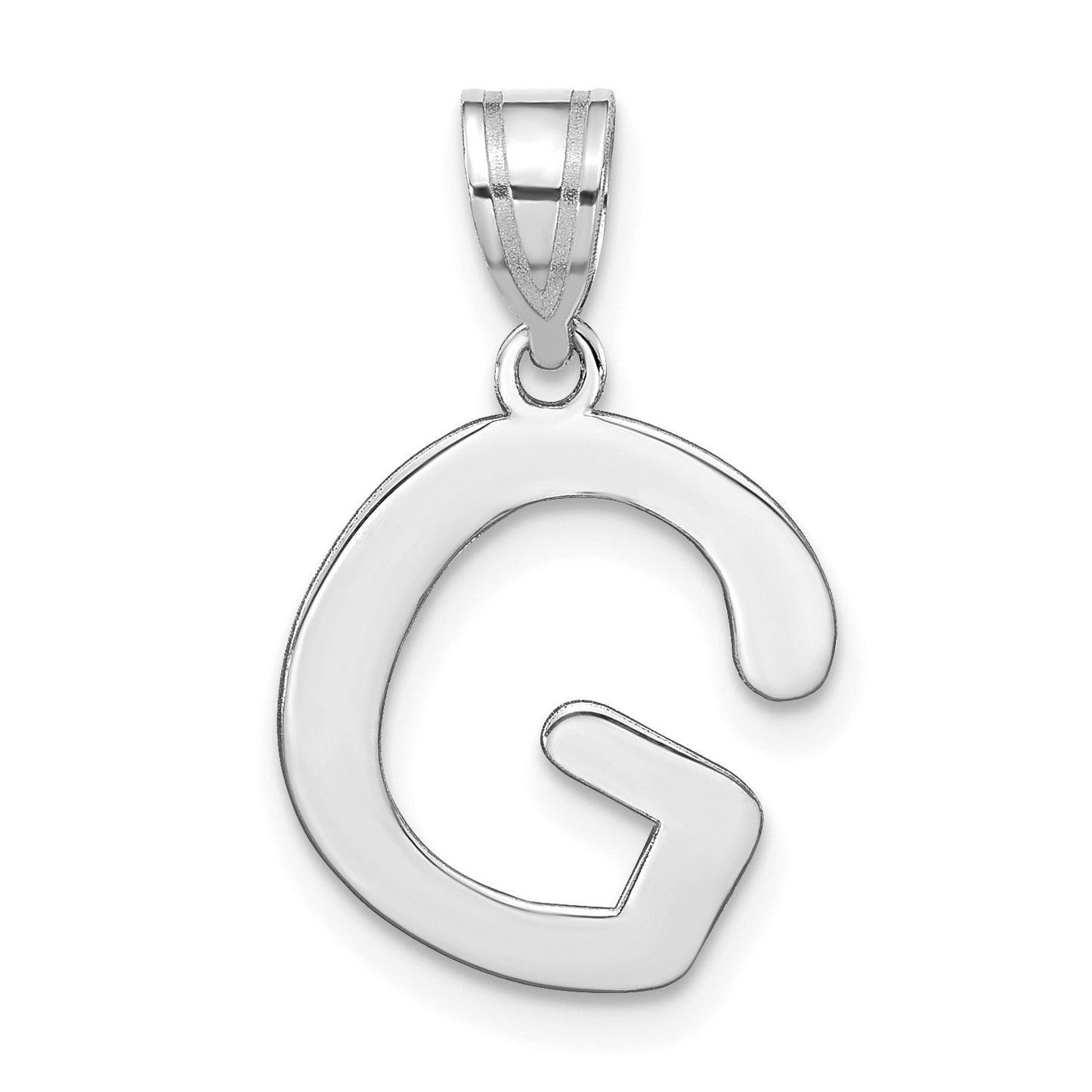 14kw Polished Bubble Letter G Initial Pendant