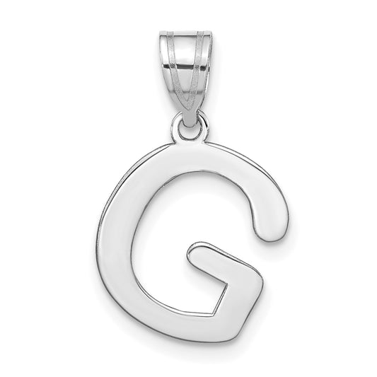 14kw Polished Bubble Letter G Initial Pendant