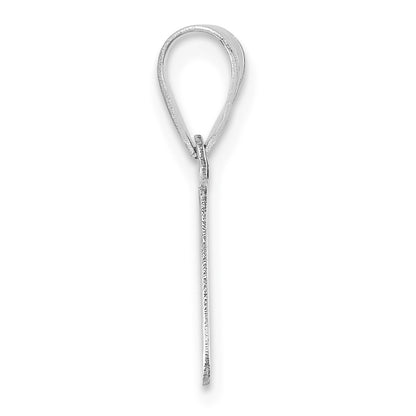 14kw Polished Bubble Letter I Initial Pendant
