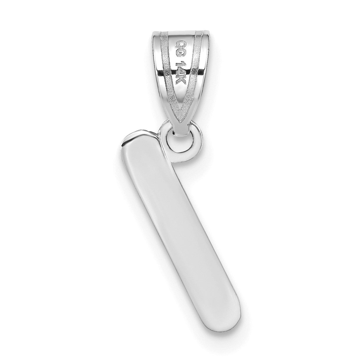 14kw Polished Bubble Letter I Initial Pendant