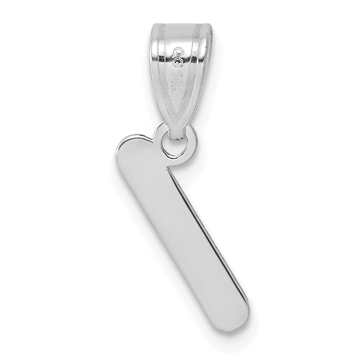 14kw Polished Bubble Letter I Initial Pendant
