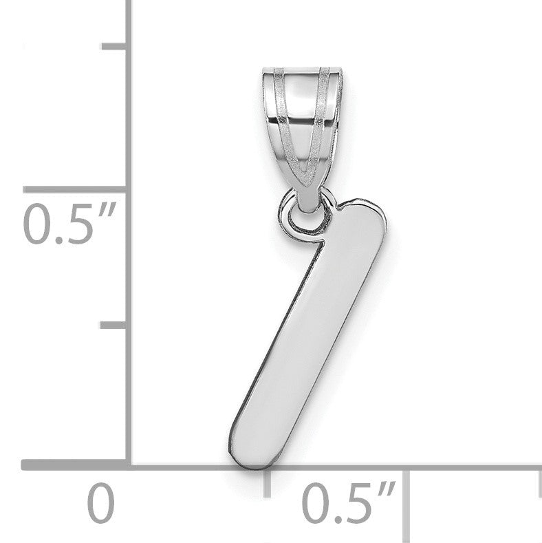 14kw Polished Bubble Letter I Initial Pendant