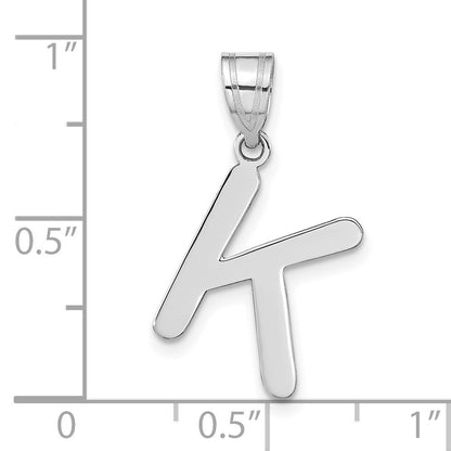 14kw Polished Bubble Letter K Initial Pendant