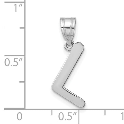 14kw Polished Bubble Letter L Initial Pendant