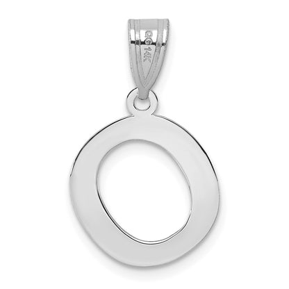 14kw Polished Bubble Letter O Initial Pendant