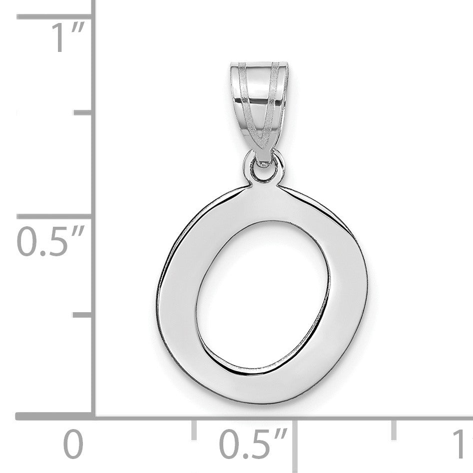 14kw Polished Bubble Letter O Initial Pendant