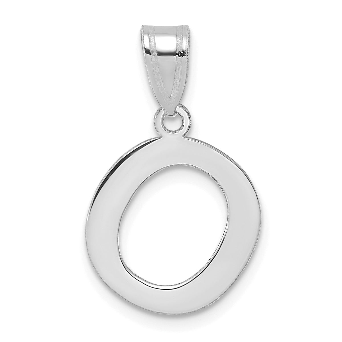 14kw Polished Bubble Letter O Initial Pendant