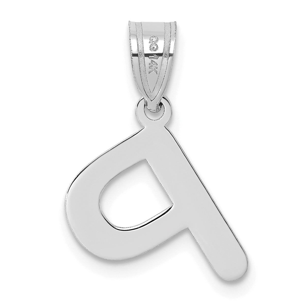 14kw Polished Bubble Letter P Initial Pendant