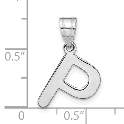 14kw Polished Bubble Letter P Initial Pendant