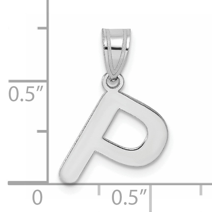14kw Polished Bubble Letter P Initial Pendant