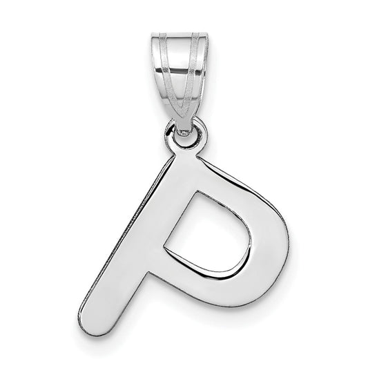 14kw Polished Bubble Letter P Initial Pendant