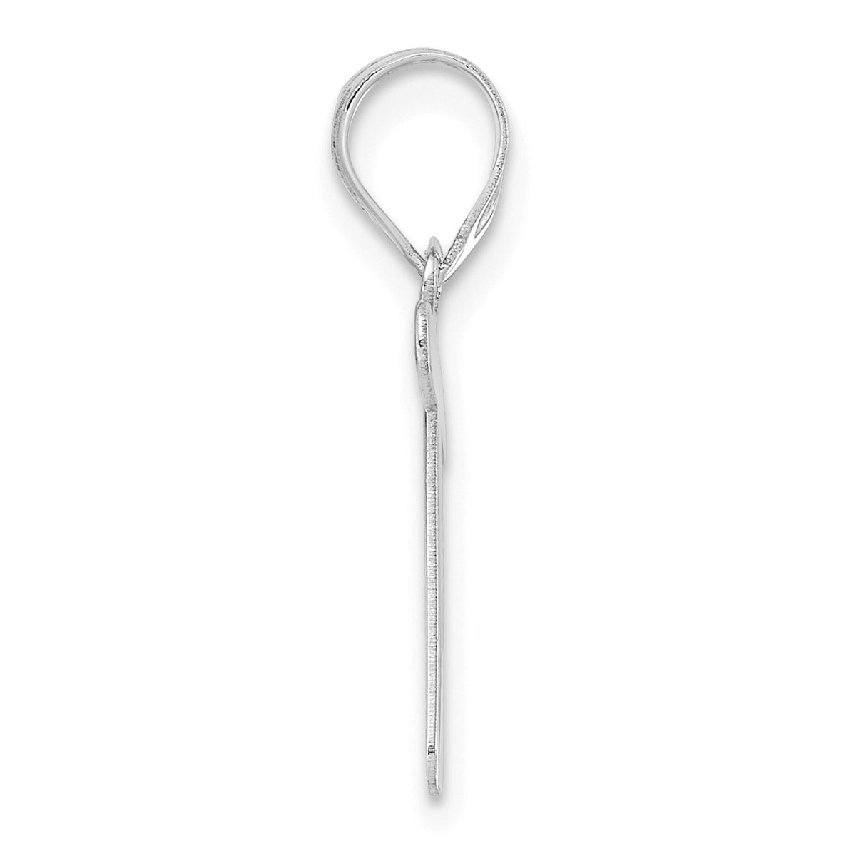 14kw Polished Bubble Letter T Initial Pendant