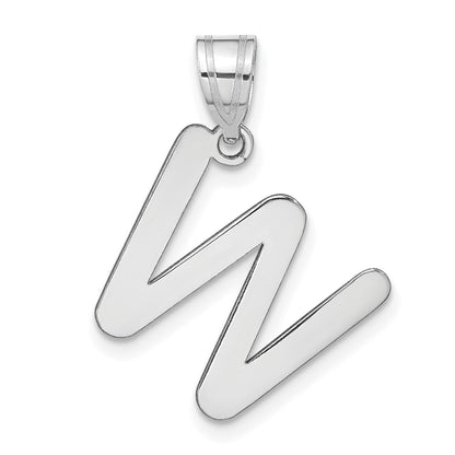14kw Polished Bubble Letter W Initial Pendant