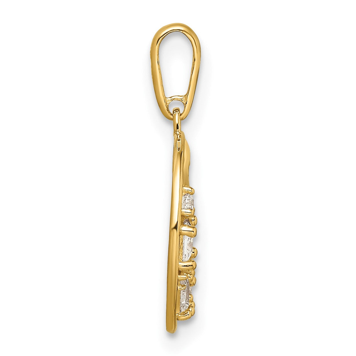14k CZ Star and Moon Pendant