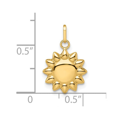 14k Polished Puffed Sun Pendant