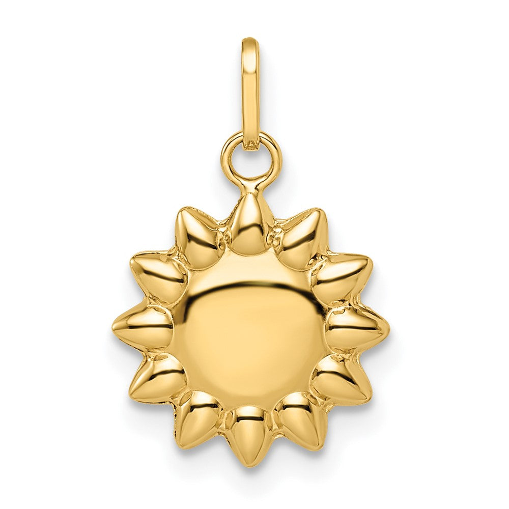 14k Polished Puffed Sun Pendant