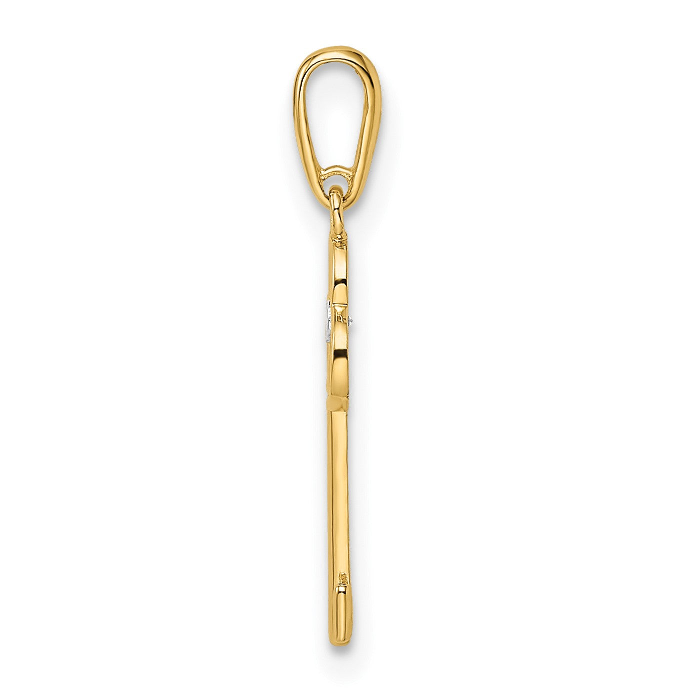 14k CZ Key Pendant