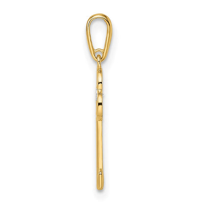 14k CZ Key Pendant