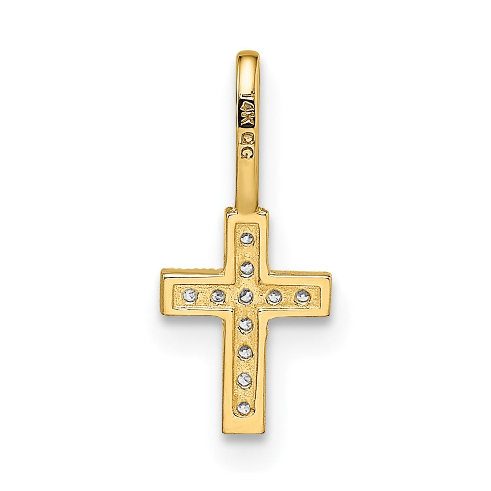 14k CZ Cross Pendant