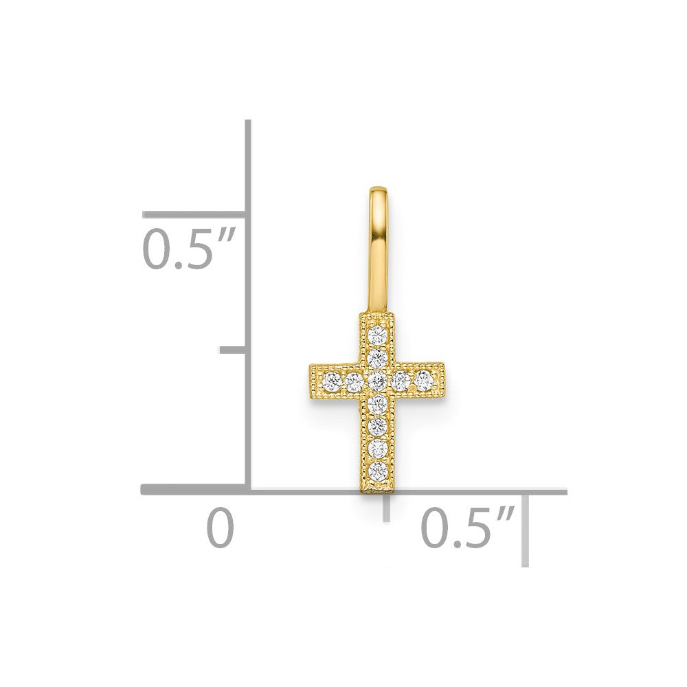 14k CZ Cross Pendant