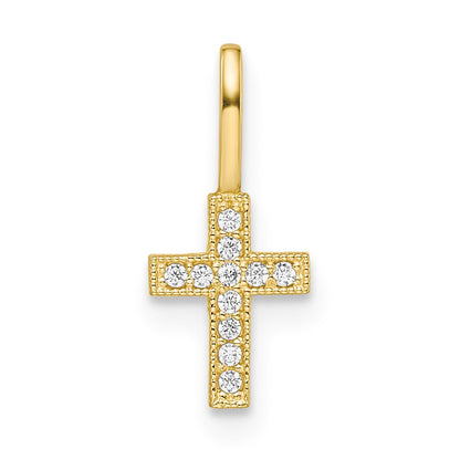 14k CZ Cross Pendant