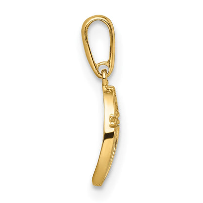 14k CZ Cross in Oval Pendant